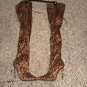 Leopard Print Over-the-Knee Boots